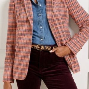 Talbots NWOT, Never Worn, Women's CLassic SHETLAND Apple Plaid Blazer